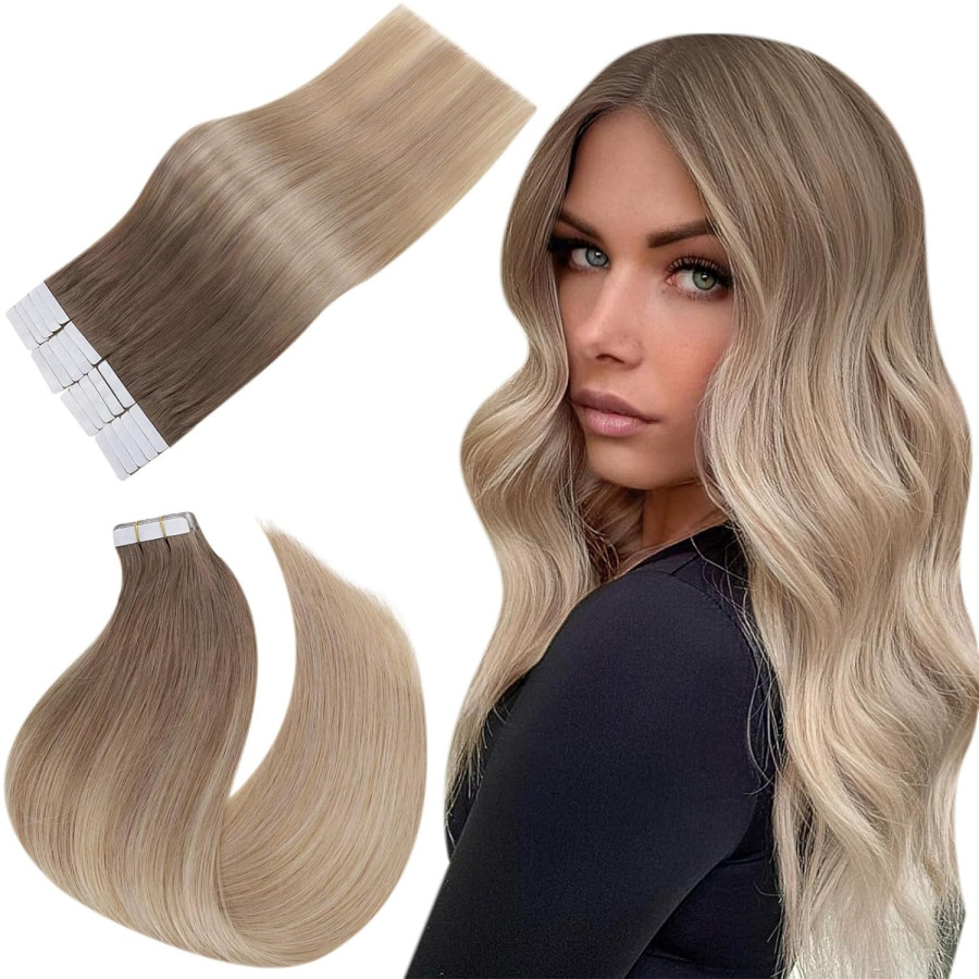 Extensii Tape IN Diamond Ombre Saten Natural Blond Nisipiu